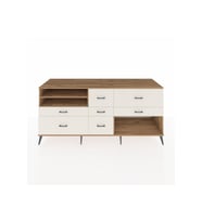 Kronos Konsol 2 Raflı 7 Çekmeceli  220x59x99 Çam-Çam/Aytaşı
