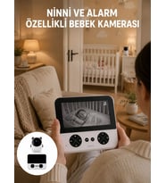 Uzaktan Kontrollü HD Bebek Kamerası Zoom ve Sıcaklık Sensörlü Yeni Nesil