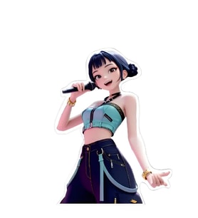 K-POP Zoey Ayaklı Pano Demon Hunter Huntrix Temalı Masaüstü Fotoğraf Not Panosu 47x35 cm