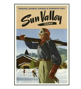 Sun Valley Idaho Kayak Tasarımı Tablo Ahşap Poster Dekoratif