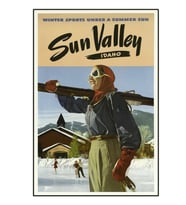 Sun Valley Idaho Kayak Tasarımı Tablo Ahşap Poster Dekoratif