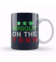 Sprout On The Town Christmas Brussel Sprouts Knit Patter Kupa Bardak Porselen