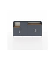 Arges Konsol 5 Raflı 4 Kapaklı 176x30x99 Antrasit-Antrasit/Çam