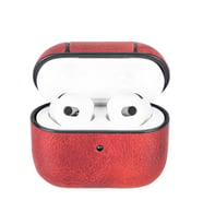 Apple AirPods 3.nesil Uyumlu Deri Kılıf Juni AA4 Kırmızı
