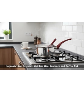 Koçerola 15 cm Premium Paslanmaz Çelik Sosluk ve Cezve