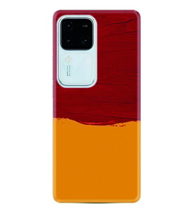 Vivo V30 Kılıf Silikon Desen Özel Seri Sarı Kırmızı Boya 1708
