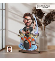 BK Gift Kişiye Özel Baterist Karikatürlü Büyük Boy Ahşap Biblo-1, Arkadaşa Hediye , Sevgiliye Hediye, Kişiye Özel Biblolar