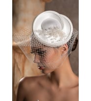 Nikah Aksesuar,nikah Kepi Vualet,nikah Şapkası,nikah Kep,gelin Şapkası,vualet, Tüllü Gelin Tokalı (Beyaz)