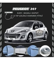 Peugeot 207 Oto Araç Kapı Koruma Fitili 5metre Parlak Gri Renk