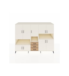 Kronos Dolap 13 Raflı 3 Çekmeceli 9 Kapaklı 220x59x163 Aytaşı-Aytaşı/Çam