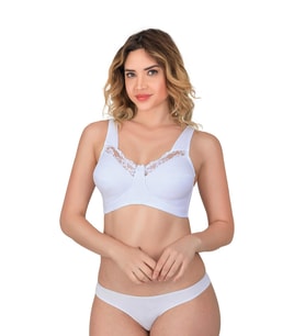 BEYAZ MI Emay 181 C Dantelli Toparlayıcı Cotton Sütyen