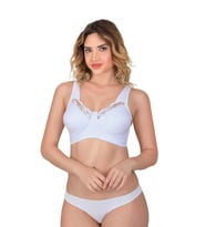 BEYAZ MI Emay 181 C Dantelli Toparlayıcı Cotton Sütyen