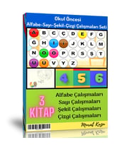 Okul Öncesi Alfabe-Sayı-Şekil-Çizgi Çalışmaları Kitap Seti