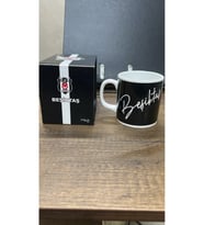 Beşiktaş Lisanslı Taraftar Seramik Kupa Siyah Beyaz