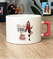 Kişiye Özel Karikatürlü Mama Cool Anneye Hediye Lüks Fincan Anneler Günü Hediyesi