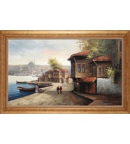 EV İŞYERİ OFİS İÇİN ALTIN ÇERÇEVELİ PASPARTULU TABLO VB483