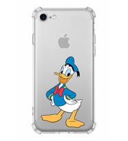 Apple iPhone 7 Uyumlu Köşe Korumalı Antişok  Kapak Donald Duck Tasarımlı Şeffaf  Kılıf