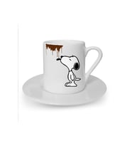 Snoopy Dogg Baskılı Beyaz Türk Kahvesi Fincanı