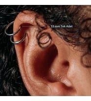 12 mm Silver Cerrahi Çelik Düz Halka Helix Piercing Lob Kıkırdak Rook Daith Conch (Çok Renkli)