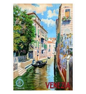 Italya Venedik Seyahat Poster Tablo Ahşap Poster Dekoratif Restore Edildi