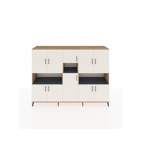 Hyperion Dolap 14 Raflı 10 Kapaklı 220x44x163 Çam-Aytaşı/Antrasit