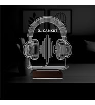 Luvivia Dj Hediye Kulaklık Müzik Kişiye Özel 3D Lamba - Masa Gece Lambası