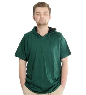 Mode XL Büyük Beden Oversize Tshirt Bisiklet Yaka Kapşon Basic 21115 Nefti