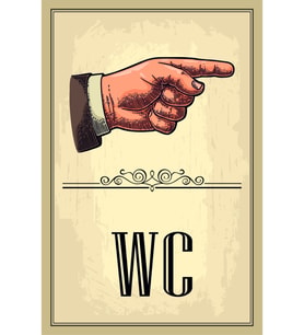 Wc Tabela Sağ Taraf Retro Vintage Ahşap Poster