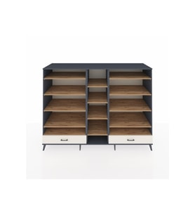 Kronos Dolap 14 Raflı 2 Çekmeceli  220x59x163 Antrasit-Çam/Aytaşı