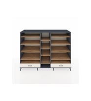 Kronos Dolap 14 Raflı 2 Çekmeceli  220x59x163 Antrasit-Çam/Aytaşı