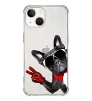 PrintiFy Apple iPhone 13 Mini Uyumlu Köpek 2 Baskılı Şeffaf Köşe Korumalı Antişok Kılıf