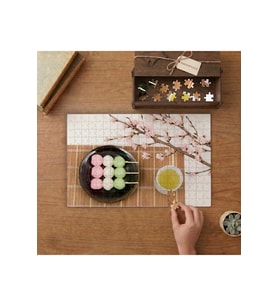 Japon Geleneksel Tatlı - Kiraz Çiçeği Dalı Tasarımı 240 parça Ahşap Puzzle Ahşap Kutuda MP01821