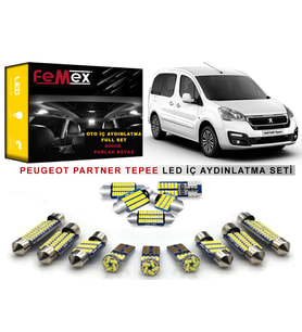 Peugeot Partner Tepee LED İç Aydınlatma Ampul Seti FEMEX Parlak Beyaz