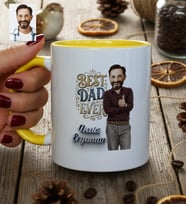 Kişiye Özel Karikatürlü Best Dad Ever Babaya Hediye Kupa Bardak Babalar Günü Hediyesi