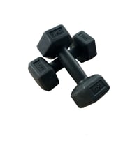 CKSpor 1 kg X 2 Adet Köşeli Vinyl Kaplı Siyah Dambıl Ağırlık Seti