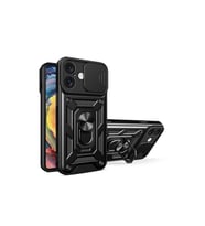 Apple İphone 16 Kılıf Pars Lens Yüzüklü Silikon - Siyah