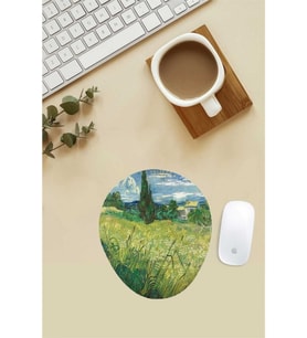 Van Gogh Green Field Desenli Bilek Destekli Mouse Pad