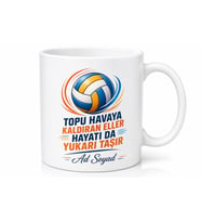 Voleybol Tutkunu Yazılı Kupa Bardak Hediye Özel Tasarım Porselen Mug