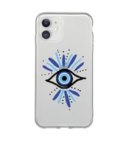 Iphone 11 Uyumlu Nazar Göz Desenli Şeffaf Telefon Kılıfı