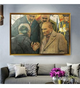 Altın Çerçeveli dekoratif tablo l1647 (Gold)