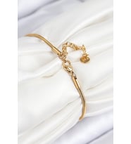 316L Çelik Zirkon Taşlı Göz Charm Model Gold Renk Kadın Bileklik 5886 - HPSBYI1310-6646