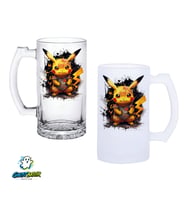 Pikachu Kulplu Bira Bardağı Buzlu veya Şeffaf Seçenekli 0338