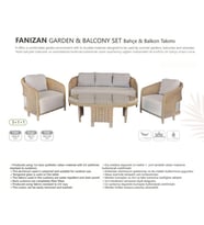 FANİZAN BAHÇE ve BALKON TAKIMI (3+1+1) (Gri)