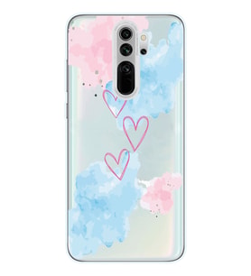 Redmi Note 8 Pro Uyumlu Kalp Desenli Şeffaf Telefon Kılıfı
