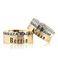 SONSUZA KADAR VE ÖZEL İSİM ÇİFT ALYANS / SEVGİLİLER GÜNÜ HEDİYE /