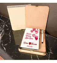Sevgiliye En Güzel Hediye Ahşap Kutulu Defter Kalem Set 011