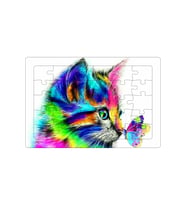 AHŞAP PUZZLE KEDİ KELEBEK