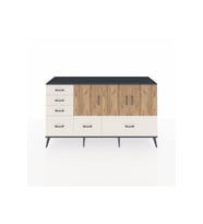 Kronos Konsol 4 Raflı 6 Çekmeceli 3 Kapaklı 176x59x99 Antrasit-Çam/Aytaşı