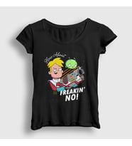Presmono Kadın Siyah Freakin No Gary Final Space T-Shirt 435011tt