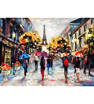 Nova Puzzle 1000 Parça Yağmurlu Havada Eyfel Sokakları Puzzle - Yağlıboya